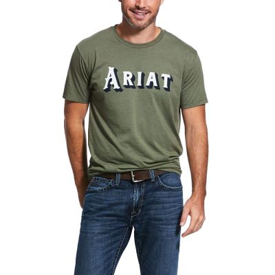 Ariat Drop Shadow - T Shirts DonkerOlijfgroen Heren - 13792-612